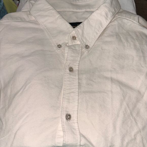 Massimo Dutti Mens Shirt SZ XXL White Heavy Cotton Finest Fabric Elbow Patches - Picture 2 of 9